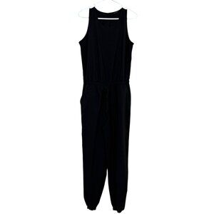 The North Face Never Stop Wearing Jumpsuit Black Sleeveless Drawstring Waist Siz